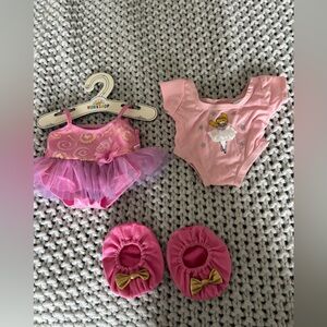 Pink and Gold Baby Ballet Outfit Set build a bear